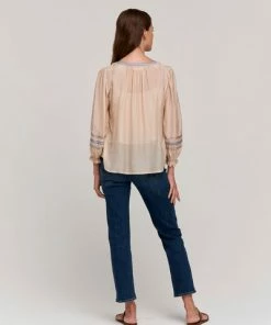 Velvet by Graham and Spencer Sandra Long Sleeve Boho Blouse Sand