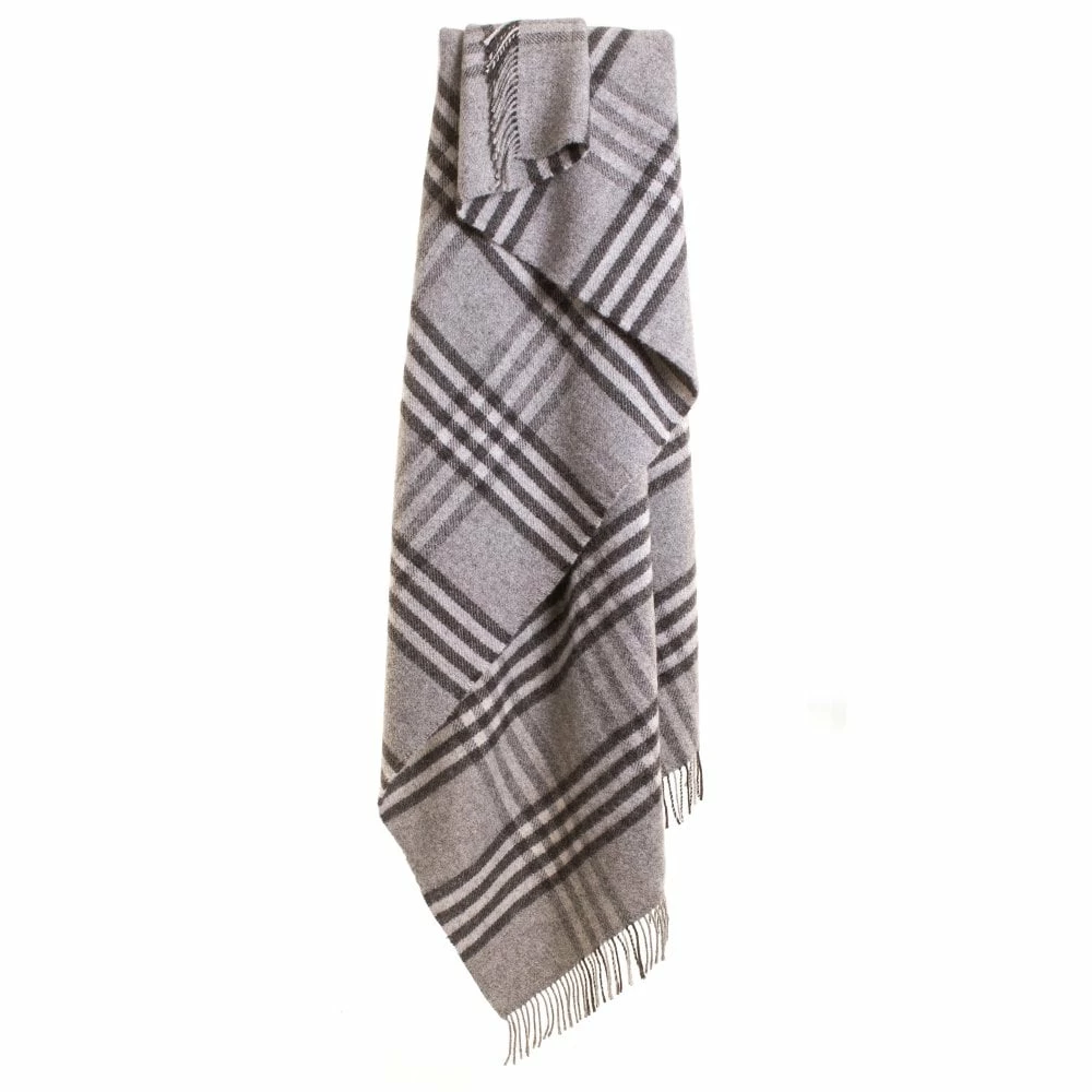 Tweedmill Charcoal Pure New Wool Hex Check Throw 140cm x 183cm 4 Tweedmill Charcoal Pure New Wool Hex Check Throw 140cm x 183cm