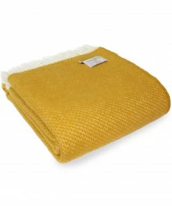Tweedmill Mustard Averil Pure New Wool Averil Throw