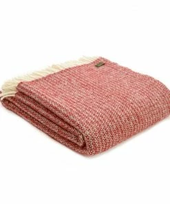 Tweedmill Red & Silver Illusion Pure New Wool Throw 150cm x 183cm