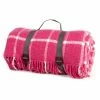 Tweedmill Polo Pure New Wool Pink Chequered Check Picnic Rug 2 Tweedmill Polo Pure New Wool Pink Chequered Check Picnic Rug