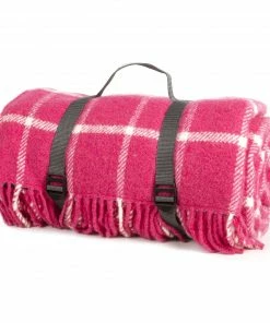 Tweedmill Polo Pure New Wool Pink Chequered Check Picnic Rug
