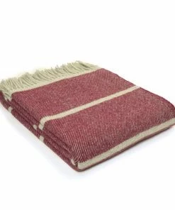 Tweedmill Rosewood Broad Stripe Pure New Wool Throw 150 x 183cm