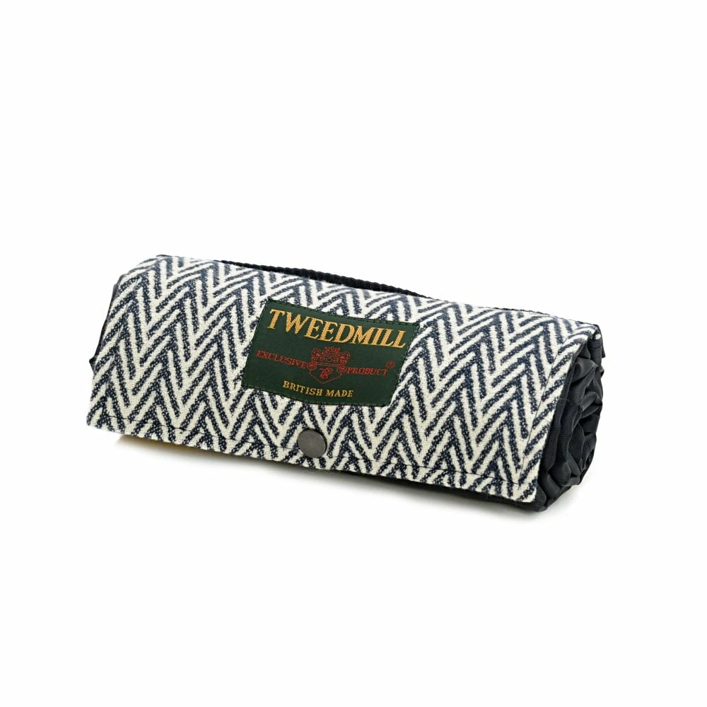 Tweedmill Navy Organic Cotton Walker Companion Picnic Rug with Waterproof Backing 3 Tweedmill Navy Organic Cotton Walker Companion Picnic Rug with Waterproof Backing