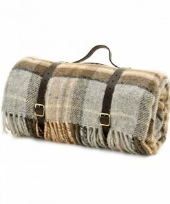 Tweedmill McKellar Tartan Polo Picnic Rug With Waterproof Backing & Leather Straps