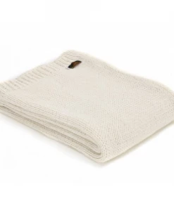 Tweedmill Cream Knitted Alpaca Mix Throw 130cm x 180cm