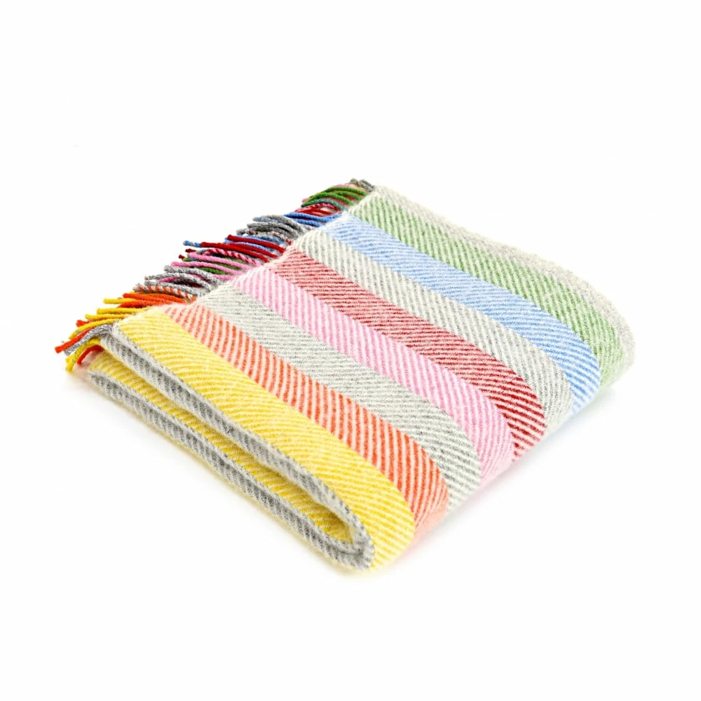 Tweedmill Rainbow Grey Stripe Pure New Wool Throw 150cm x 1183cm 3 Tweedmill Rainbow Grey Stripe Pure New Wool Throw 150cm x 1183cm