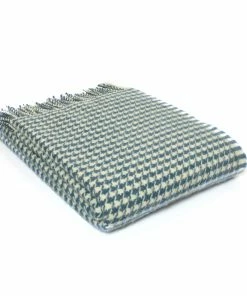 Tweedmill Ink Houndstooth Pure New Wool Throw 140cm x 183cm