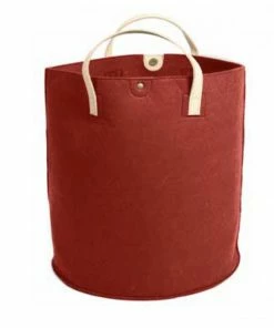 Tweedmill Felt Storage Basket with Leather Handles