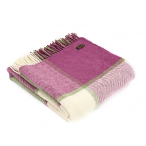 Tweedmill Raspberry Block Check Pure New Wool Throw 150cm x 183cm 4 Tweedmill Raspberry Block Check Pure New Wool Throw 150cm x 183cm