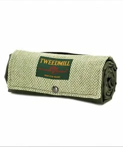 Tweedmill Olive Herringbone Walker Companion Tweed Picnic Rug