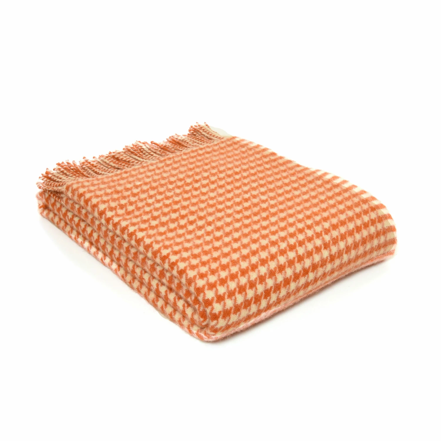 Tweedmill Pumpkin Houndstooth Pure New Wool Throw 140cm x 183cm 3 Tweedmill Pumpkin Houndstooth Pure New Wool Throw 140cm x 183cm