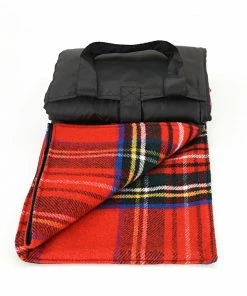 Tweedmill Royal Stewart Tartan & Black Eventer Pure New Wool Picnic Blanket