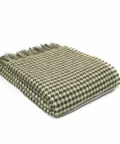 Tweedmill Charcoal Houndstooth Pure New Wool Throw 140cm x 183cm