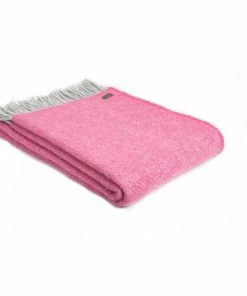Tweedmill Pink Boa Pure New Wool Throw 150cm x 200cm