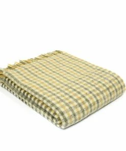 Tweedmill Olive/Yellow Gun Club Pure New Wool Throw 150cm x 183cm