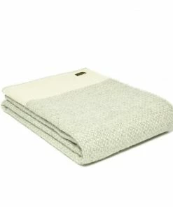 Tweedmill Crossweave Cream Pure New Wool Throw with Whipped Edge 140cm x 200cm