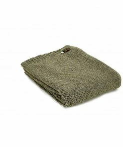 Tweedmill Green Knitted Alpaca Mix Throw 130cm x 180cm