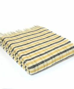 Tweedmill Navy/Yellow Gun Club Pure New Wool Throw 150 x 183cm