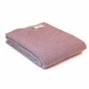 Tweedmill Mulberry Pure New Wool Beehive Throw with Silver Grey Blanket Stitch Edge