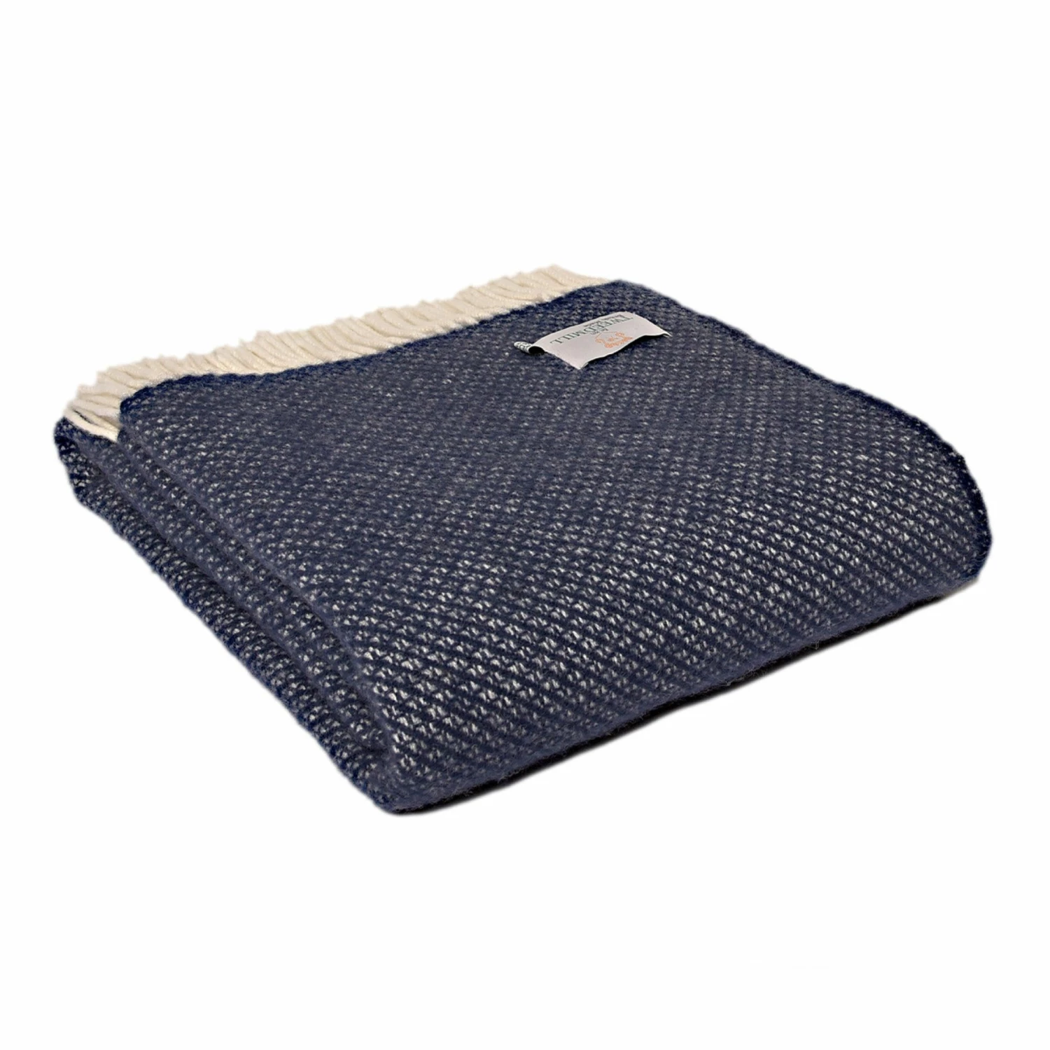 Tweedmill Navy Averil Pure New Wool Throw 3 Tweedmill Navy Averil Pure New Wool Throw