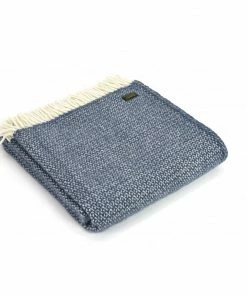 Tweedmill Blue Slate Illusion Pure New Wool Throw 150cm x 183cm