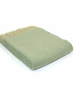 Tweedmill Sea Green Diamond Pure New Wool Throw 140 x 183cm