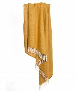 Tweedmill Mustard Averil Pure New Wool Averil Throw