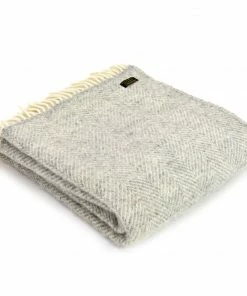 Tweedmill Silver Grey Fishbone Pure New Wool Throw 150cm x 183cm 7 Tweedmill Silver Grey Fishbone Pure New Wool Throw 150cm x 183cm