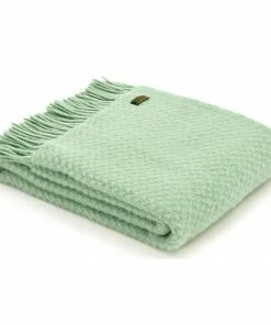 Tweedmill Laurel Green Wafer Pure New Wool Throw 150cm x 183cm