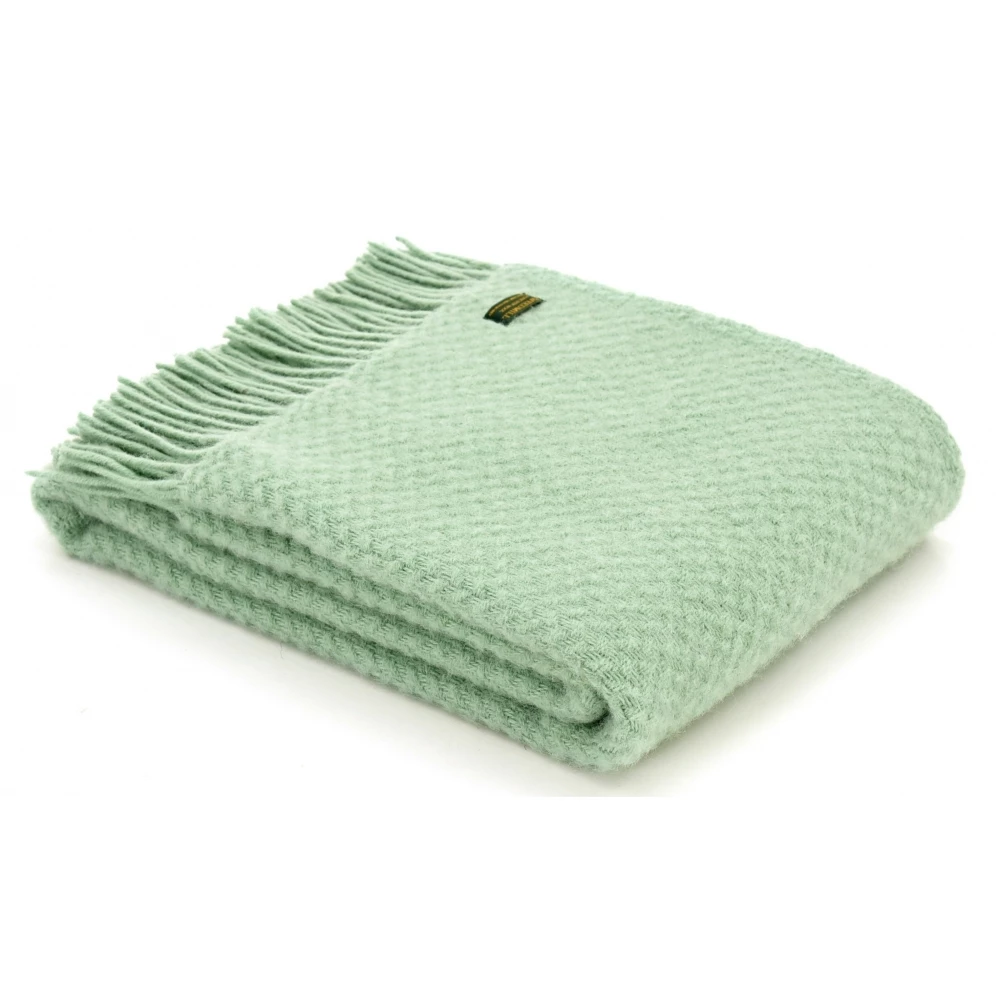 Tweedmill Laurel Green Wafer Pure New Wool Throw 150cm x 183cm 3 Tweedmill Laurel Green Wafer Pure New Wool Throw 150cm x 183cm