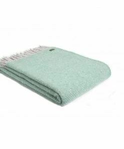 Tweedmill Sea Green Boa Pure New Wool Throw 150cm x 200cm