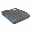 Tweedmill Navy Fishbone Pure New Wool Throw with Navy Blanket Stitch Edge 2 Tweedmill Navy Fishbone Pure New Wool Throw with Navy Blanket Stitch Edge