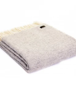 Tweedmill Grey Beehive Pure New Wool Throw 150cm x 183cm