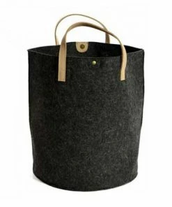 Tweedmill Felt Storage Basket with Leather Handles 7 Tweedmill Felt Storage Basket with Leather Handles