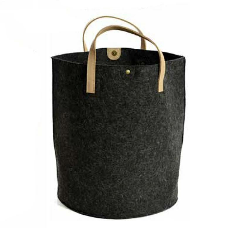Tweedmill Felt Storage Basket with Leather Handles 5 Tweedmill Felt Storage Basket with Leather Handles