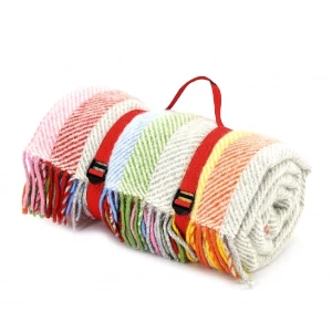 Tweedmill Rainbow Grey Stripe Polo Picnic Rug With Waterproof Backing 3 Tweedmill Rainbow Grey Stripe Polo Picnic Rug With Waterproof Backing