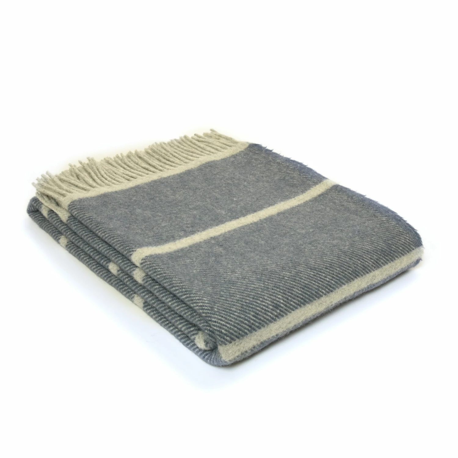 Tweedmill Blue Slate Broad Stripe Pure New Wool Throw 150 x 183cm 3 Tweedmill Blue Slate Broad Stripe Pure New Wool Throw 150 x 183cm