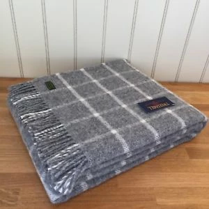 Tweedmill Grey Chequered Check Pure New Wool Throw 150cm x 183cm 4 Tweedmill Grey Chequered Check Pure New Wool Throw 150cm x 183cm