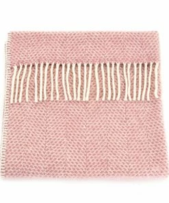 Tweedmill Dusky Pink Beehive Pure New Wool Throw 150cm x 183cm