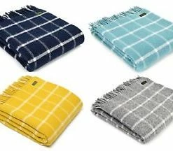 Tweedmill Spearmint Chequered Check Pure New Wool Throw 150cm x 183cm 8 Tweedmill Spearmint Chequered Check Pure New Wool Throw 150cm x 183cm