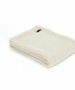 Tweedmill Cream Knitted Alpaca Mix Throw 130cm x 180cm