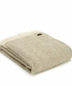 Tweedmill Oatmeal Beehive Pure New Wool Throw 150cm x 183cm