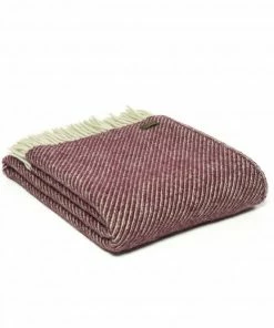 Tweedmill Rosewood Diagonal Stripe Pure New Wool Throw 150 x 183cm