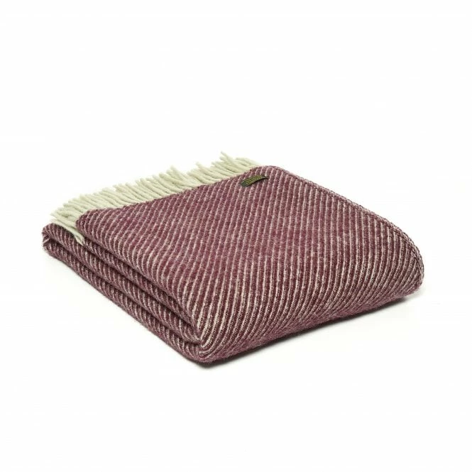 Tweedmill Rosewood Diagonal Stripe Pure New Wool Throw 150 x 183cm 3 Tweedmill Rosewood Diagonal Stripe Pure New Wool Throw 150 x 183cm